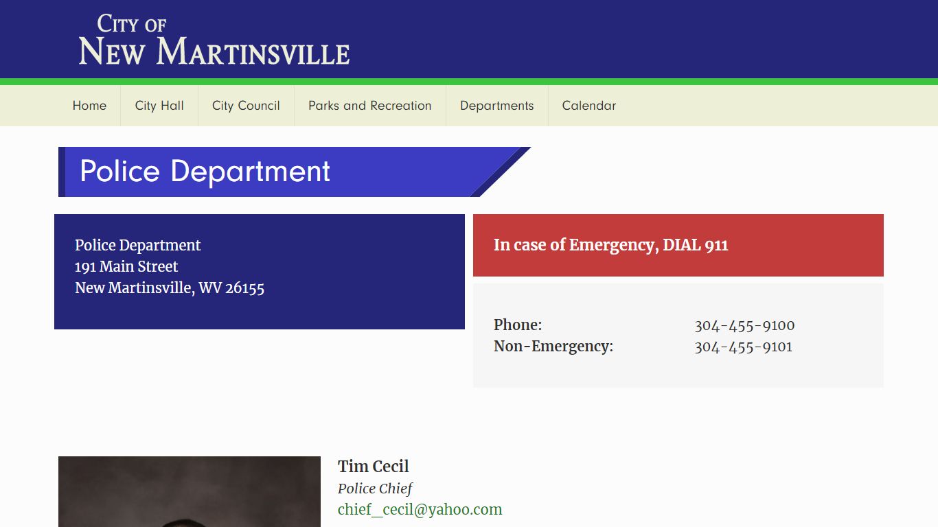 Police Department – City of New Martinsville